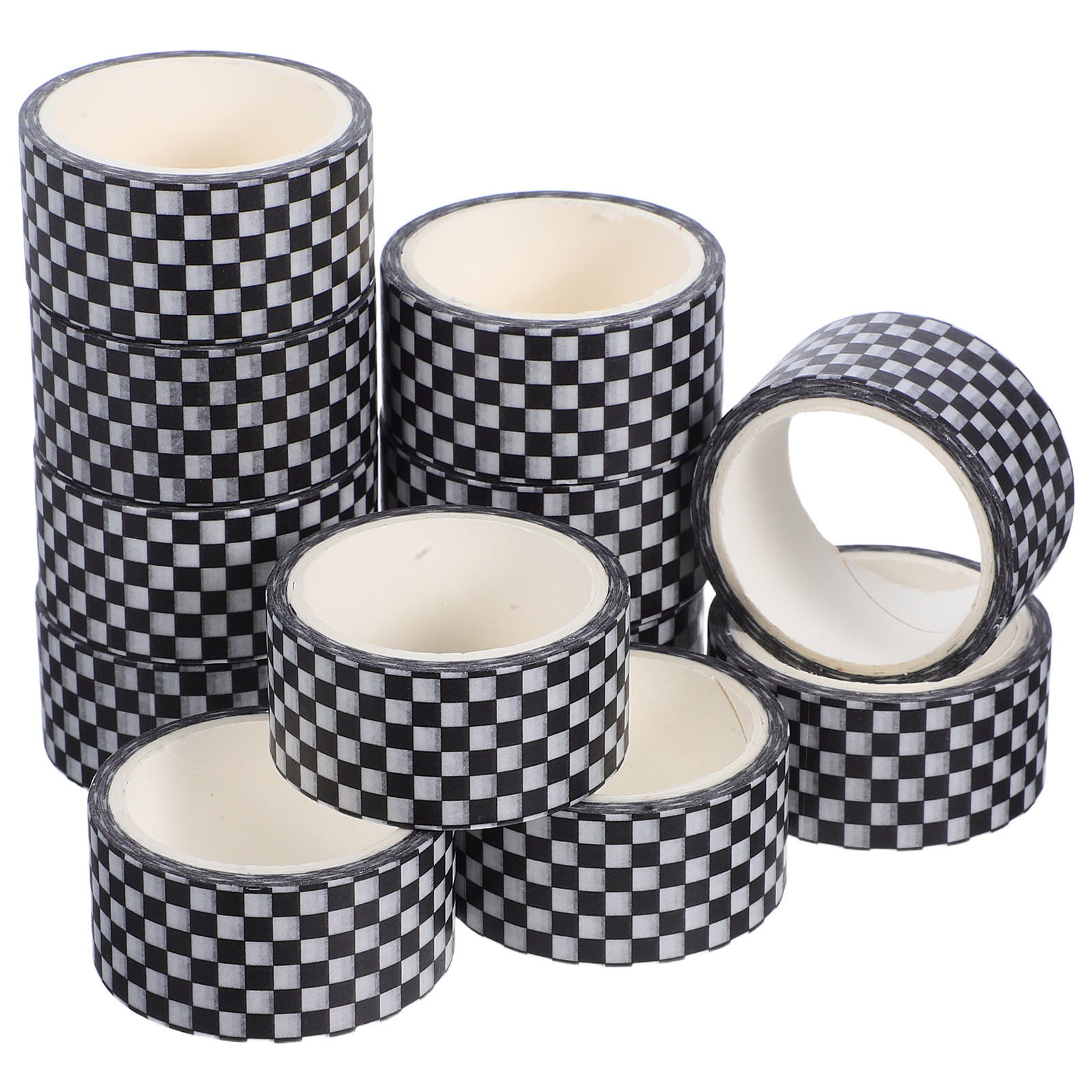 12 Rolls Grid and Washi Tape Decor Japanese Craft Hand Account Scrapbook Supplies Whisper Paper Decorative Tapes