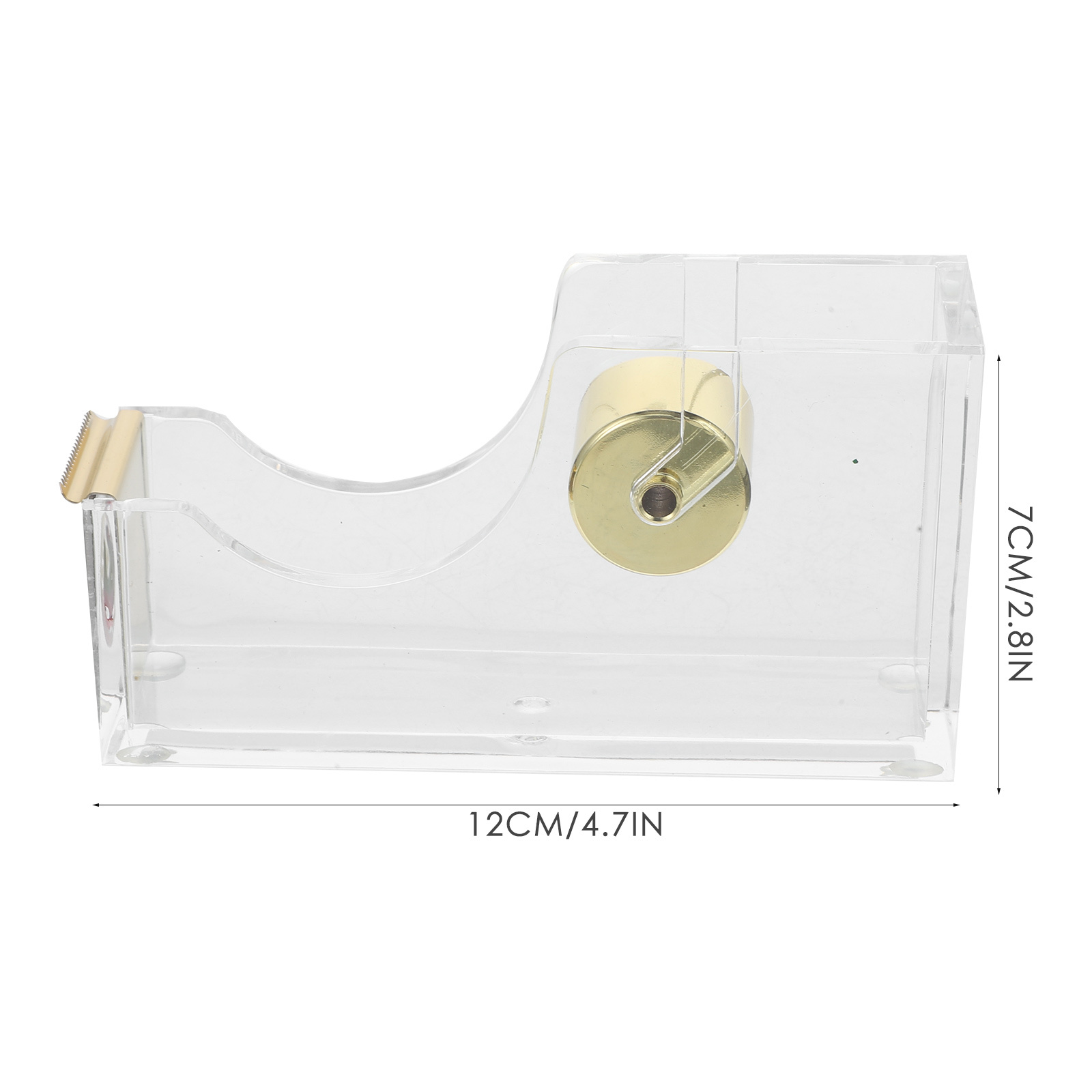 Tape Cutter Stationery Office Supply Acrylic Dispenser Cutting Gadget Golden Tool