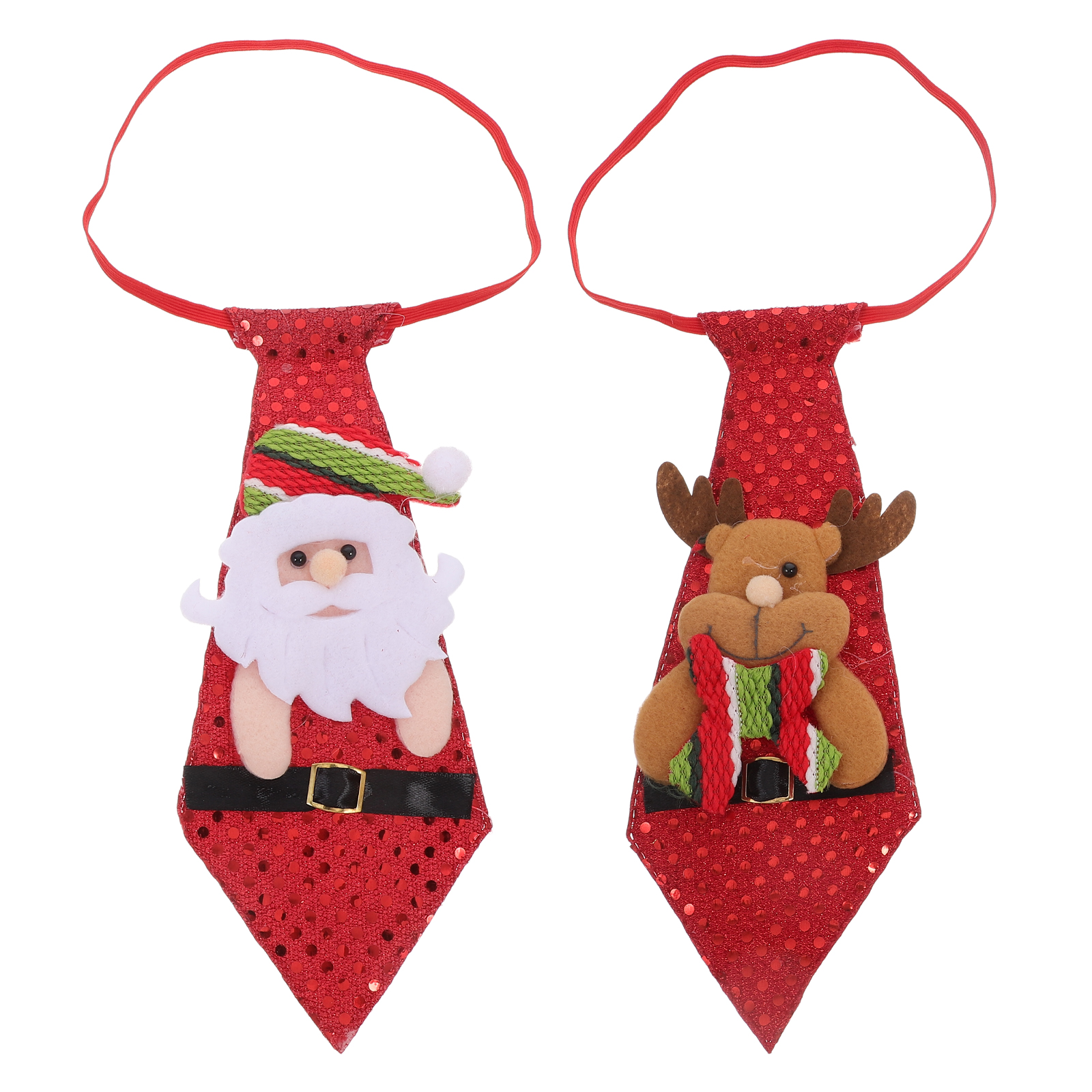 2Pcs Christmas Tree Hanging Decoration Kids Tie Soft Material Comfortable Wear Unique Eye catching Christmas Gift