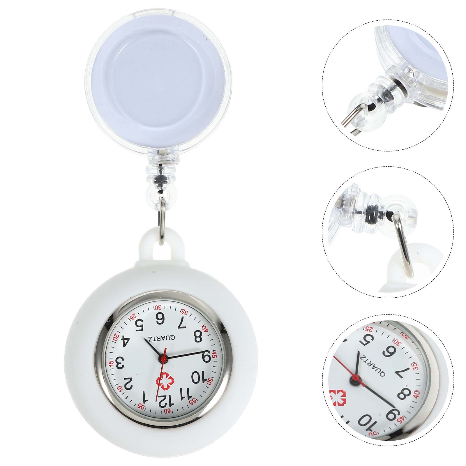 Badge Reel Pocket Fashion Nurse Watch Clip-On Hanging Watch Creative Student Timepiece Lightweight Smiling Face Design Accurate