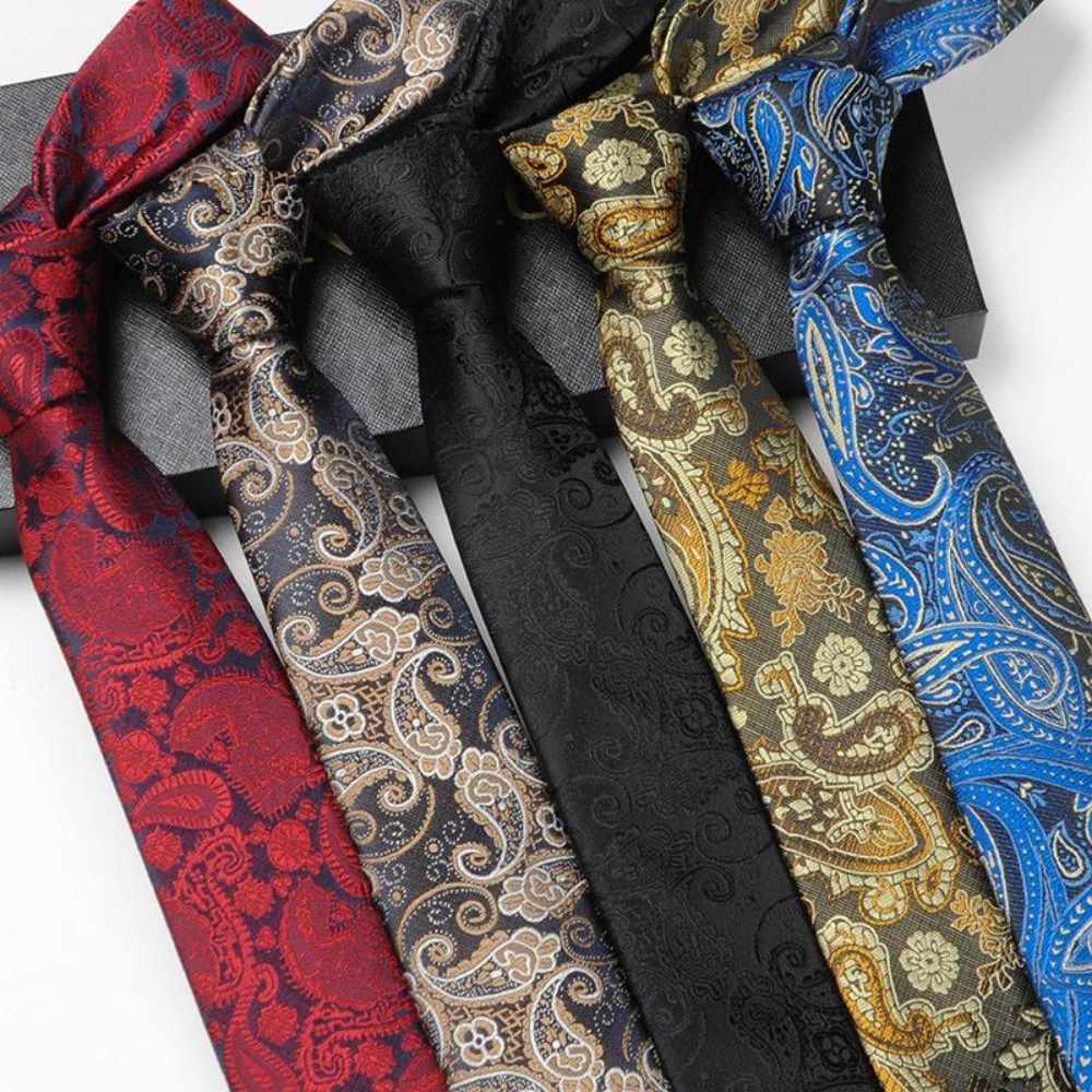 Casual 6cm Width Silk Neck Tie Cashew Pattern Slim Men Neckties Jacquard Cravat Suits Neck Tie Business Wedding Party