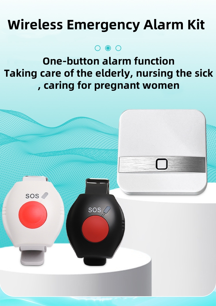 Remote Emergency Button SOS Call Button Wireless Wristwatches Emergency SOS Medical Alert System for Seniors Patients Elderly