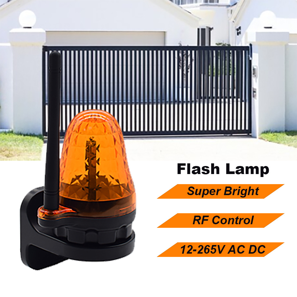 High Intensity LED Warning Beacon Light 24V-265V AC DC Universal Alarm Signal Lamp for Automatic Gates Garage Door