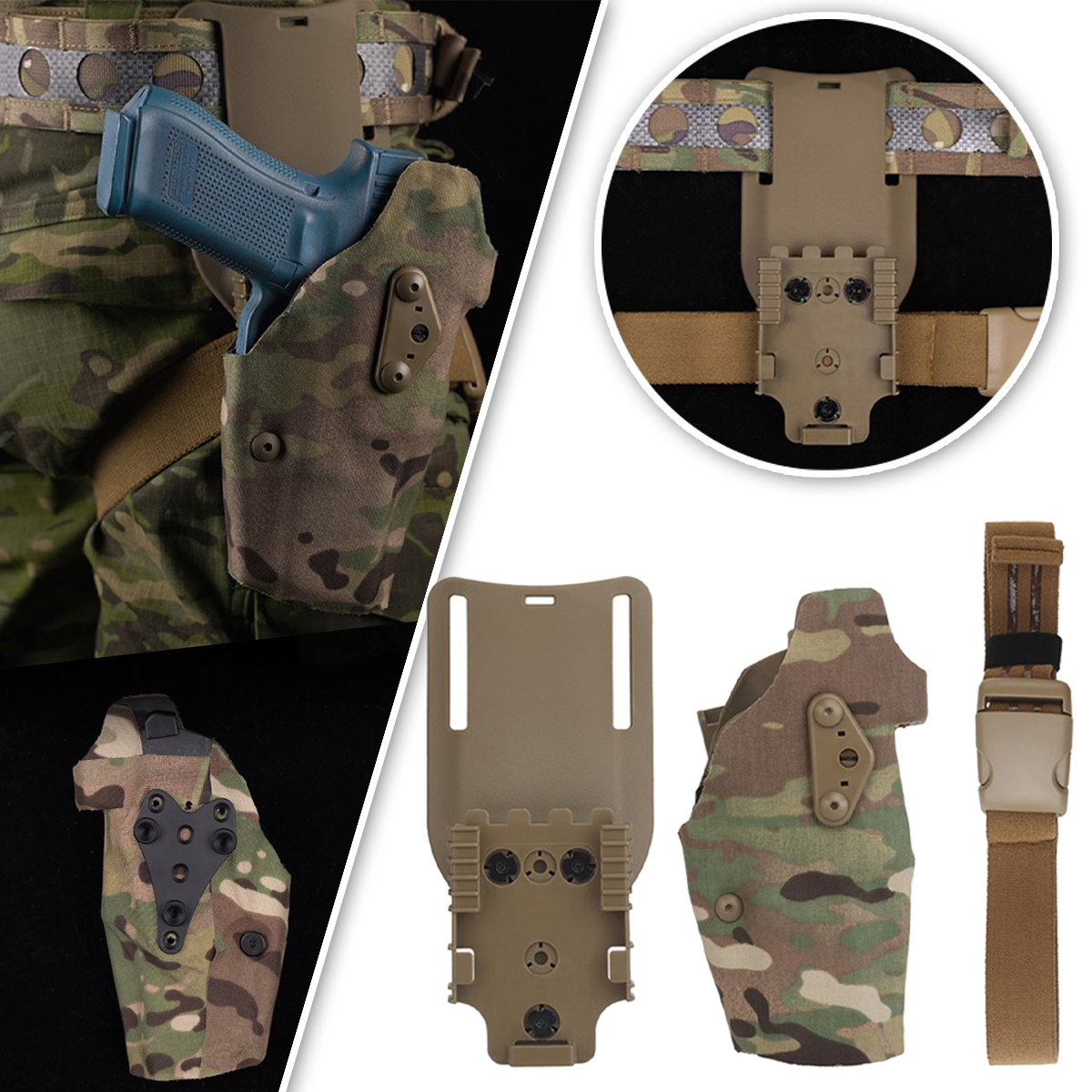 G17 Glock Pistol Holster Adjustable QLS Quick Release Tactical Gaiter Holster Suitable for Outdoor Hunting Shooting Movie Props