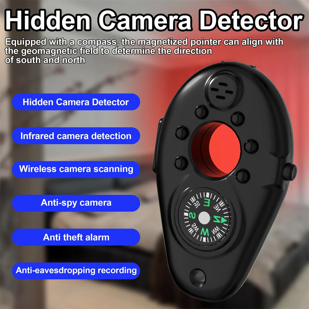 Compass Wireless Hidden Camera Detection Device Finder Anti-Spy Camera Detect Anti-Candid Mini Cam FinderScanner Outdoors Alarm