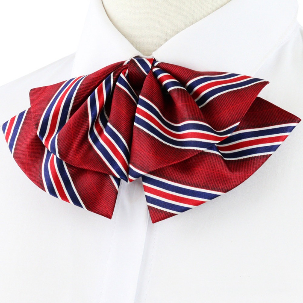 Adjustable Airline Stewardess Necktie Korean Style Colorful Bank Teller Neck Tie Shirt Accessory Stripe JK Uniform Bow Ties