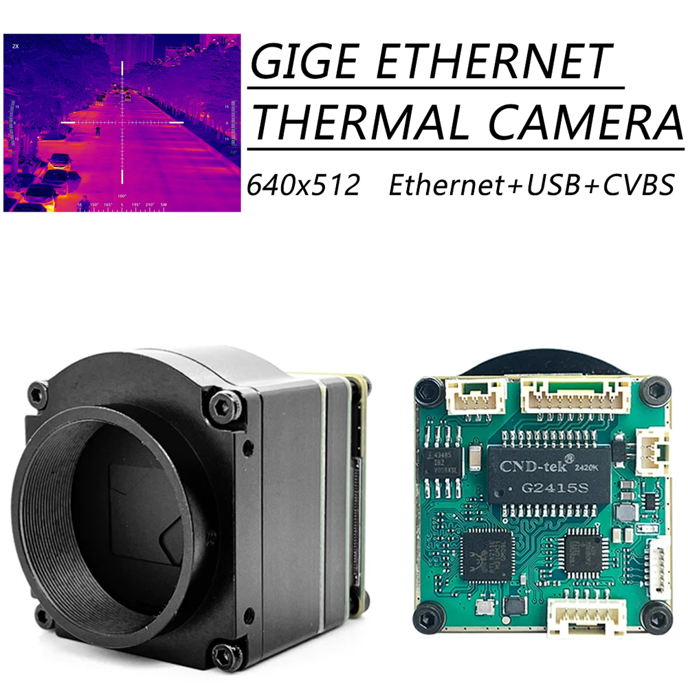 Industrial 640x512 GigE Ethernet Infrared Thermal Imager Camera,1 Gbps,ETH/USB/CVBS, With Lens,GUI,For Security Surveillance