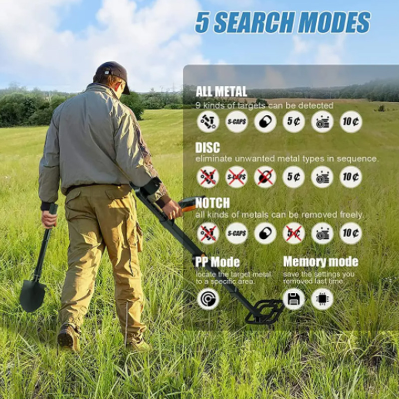 TX640 Underground Metal Detector Foldable Digital Target Indication Gold Detector Accuracy Treasure Hunting Device