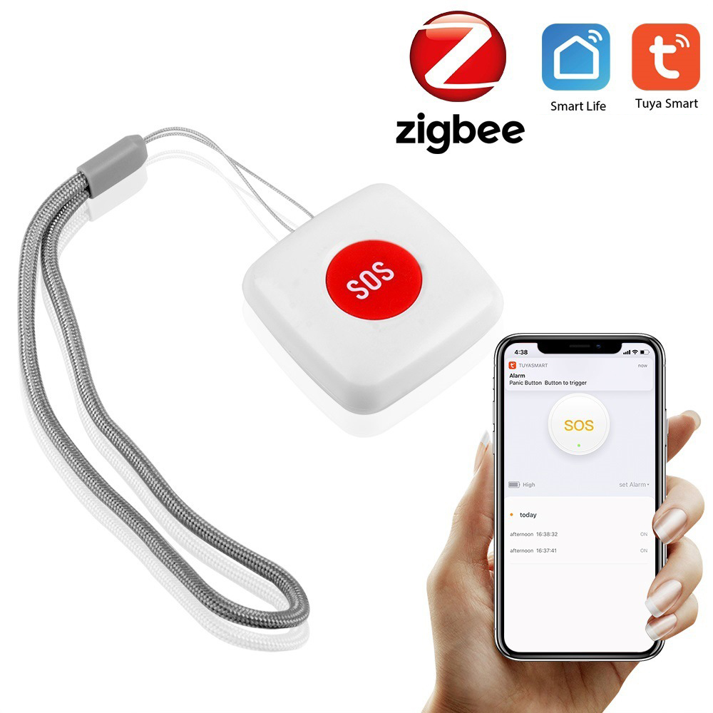SOS Emergency Button ZigBee Wireless Alarm Elderly Alert Smart Life Device One Click Rescue Scene Switch Sensor TUYA  App