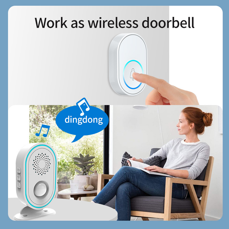 433MHz Wide-angle Human Motion Detector Home Wireless Infrared Sensor Graffiti Smart Greeting Anti-theft Doorbell Remote Alarm