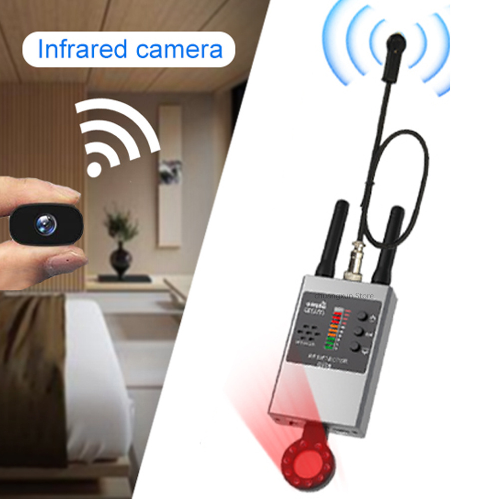 Professional Radio Wireless RF Signal Detector Bug GSM GPS Tracker Camera Finder Camera IR Scanning AI Standby Automatic Detects