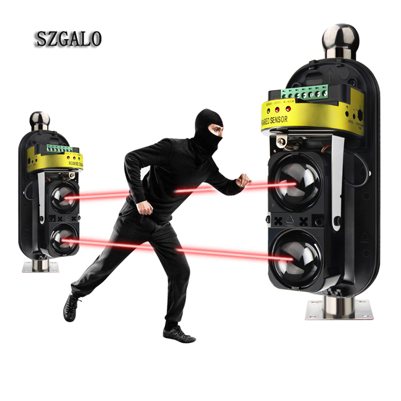 GSM alarm use 20m~150m Wall Gate Window Photoelectric Infrared double Beam Detector perimeter protection 2 beam infrared sensor
