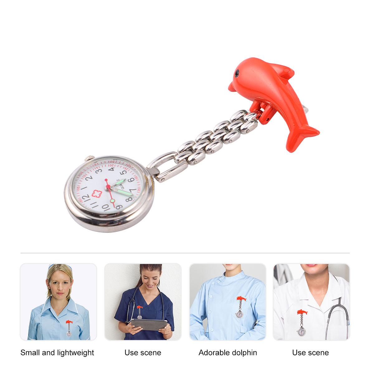 1Pcs Doctor Chest Watch Creative Hanging Pocket Watch Zinc Alloy Luminous Nurse Clip-on Quartz Movement Watches