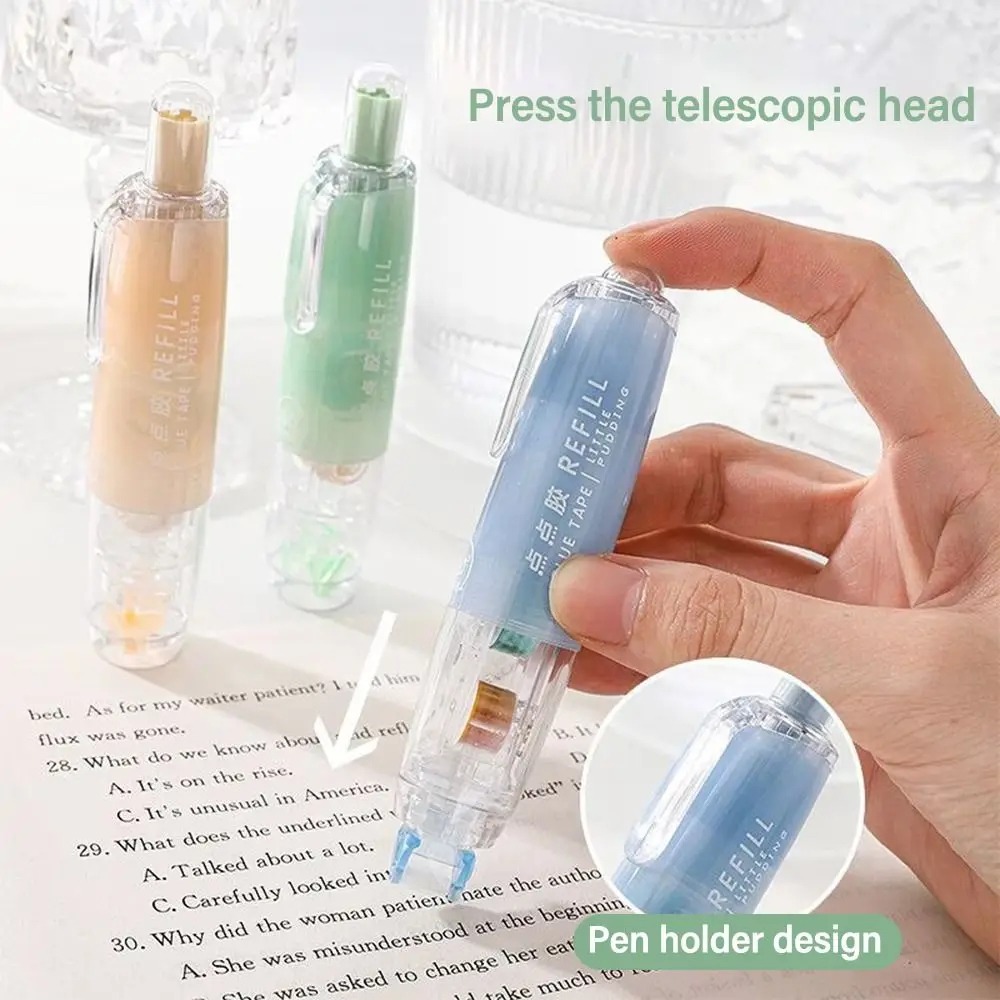 Double-sided Adhesive Press Spot Glue Pen Large Capacity High Viscosity Correction Tape Glue Tape Replaceable Core Stationery