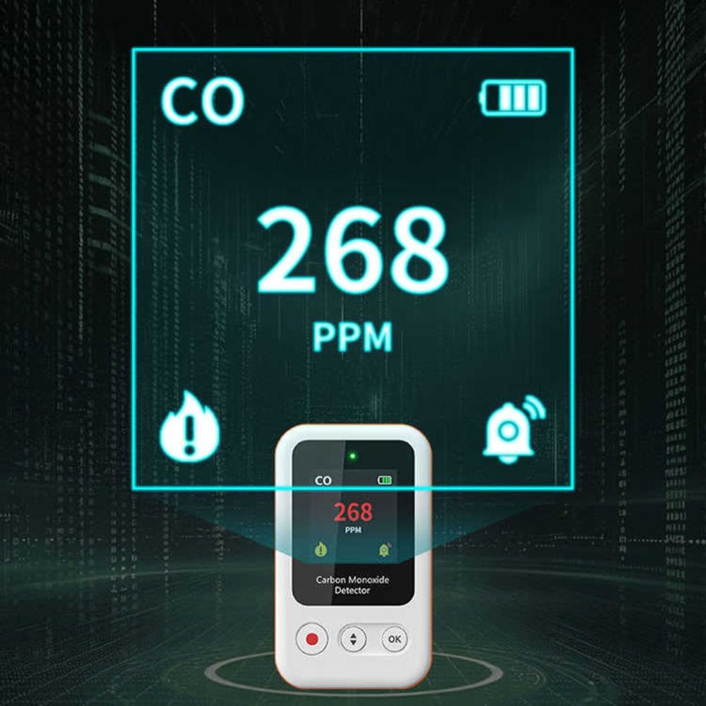 High Sensitivity Carbon Monoxide Detector Rechargeable LCD Display CO Detector Alarm Safety Monitor High Definition