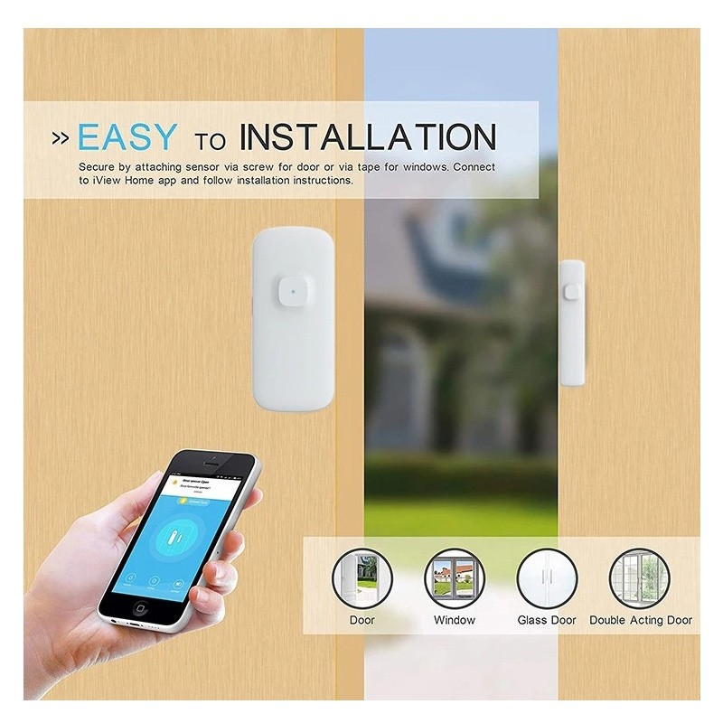 Wifi Anti-theft Alarm Tuya Intelligent Wireless Door Magnetic Household Smart Door Magnetic USB Charging Get Dynamic State