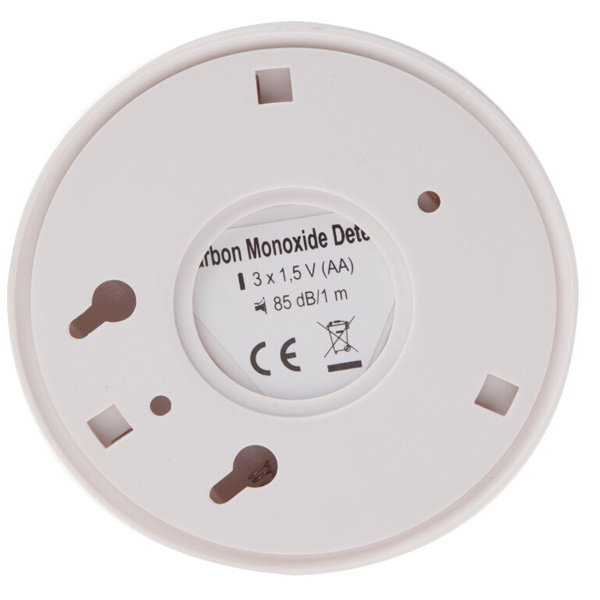 White Monoxide Alarm Lcd Display Household Co Alarm Operated 3Aa 1.5V Red Led Flashing 5-Second