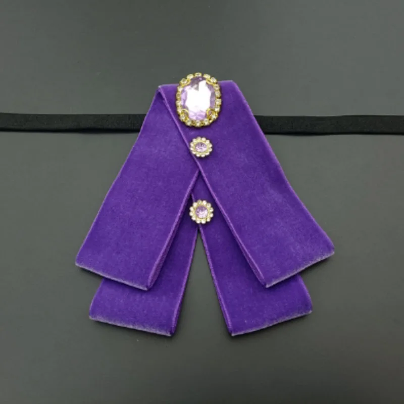 Velvet Crystal Bow Ties Vintage British Korean Women&#039;s Men&#039;s College Style Suit Shirt Collar Bows Original Handmade Jewelry Gift