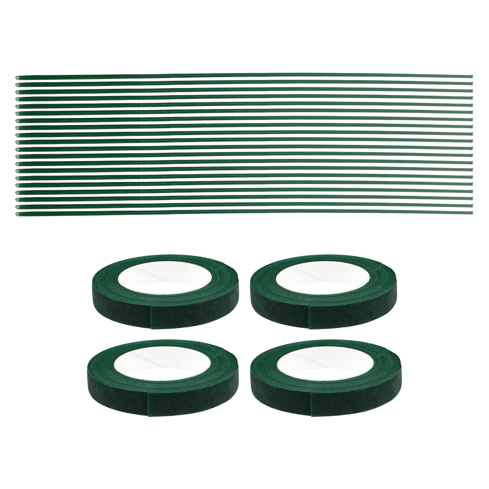 1 Set Supplies Kit Green Floral Wire Stems Floral Tape For Artificial Flowers Diy Craft Bouquets Wedding Party Decor Florist