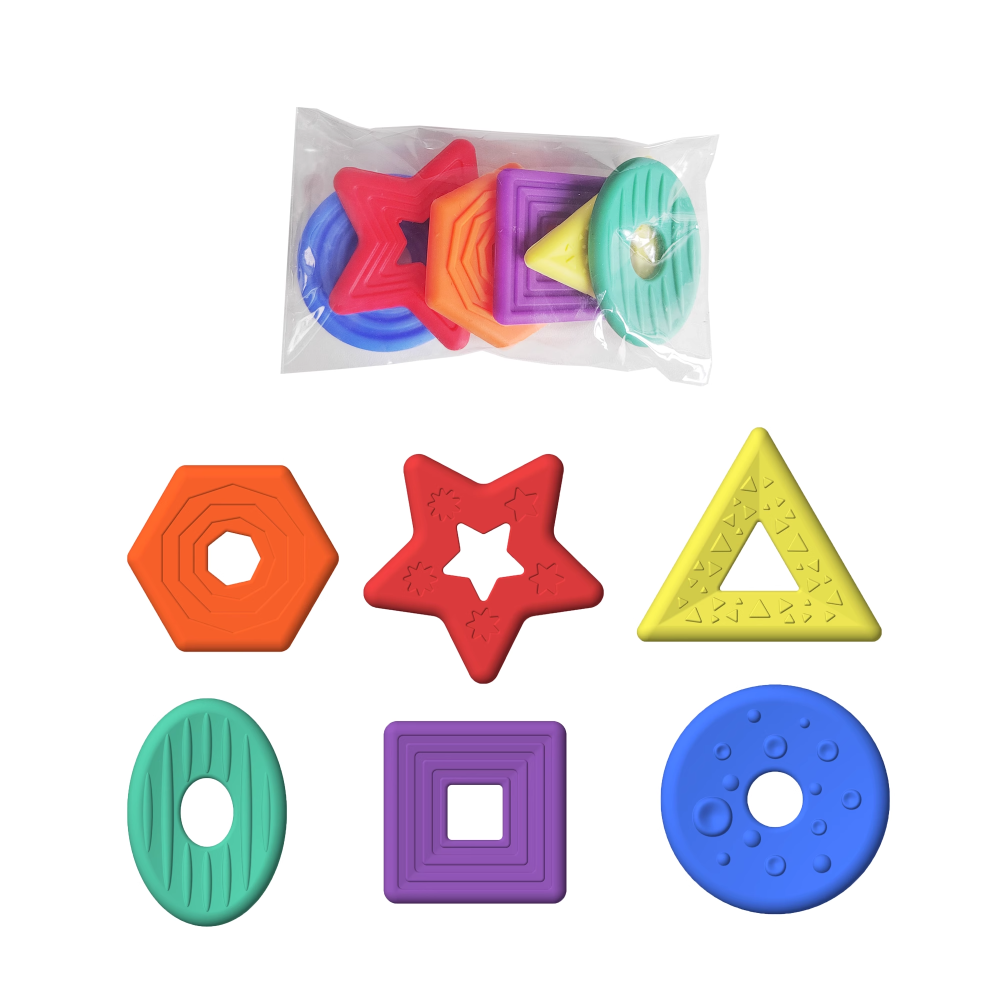 6PCS/set Textured Soft Worry Stone Fidget Toy Silicone No Noise Children Sensory Stone Creative Relaxing Textured Worry Rocks