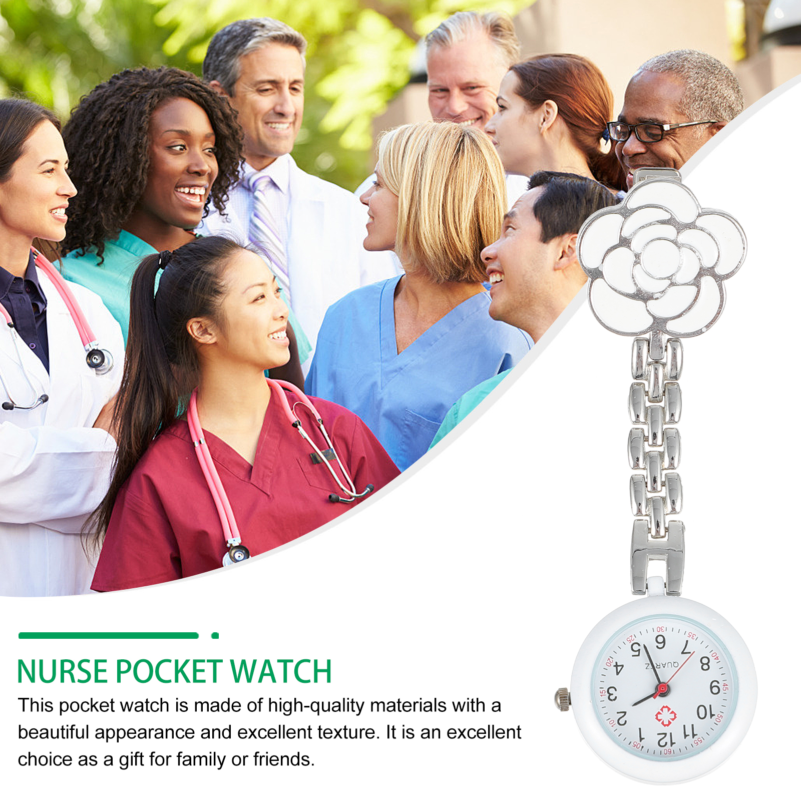 Adorable Hanging Pocket For Nurses Nurse Watch Cartoon Chest Clip Quartz Timepiece Strong Chain Long-Lasting Workmanship