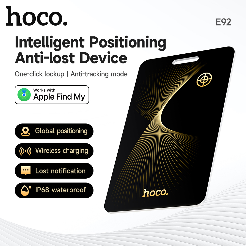 HOCO E92 Card Intelligent GPS Global Positioning Smart Anti-lost Device Wireless Charging Pet Animal Tracker For Apple Find my