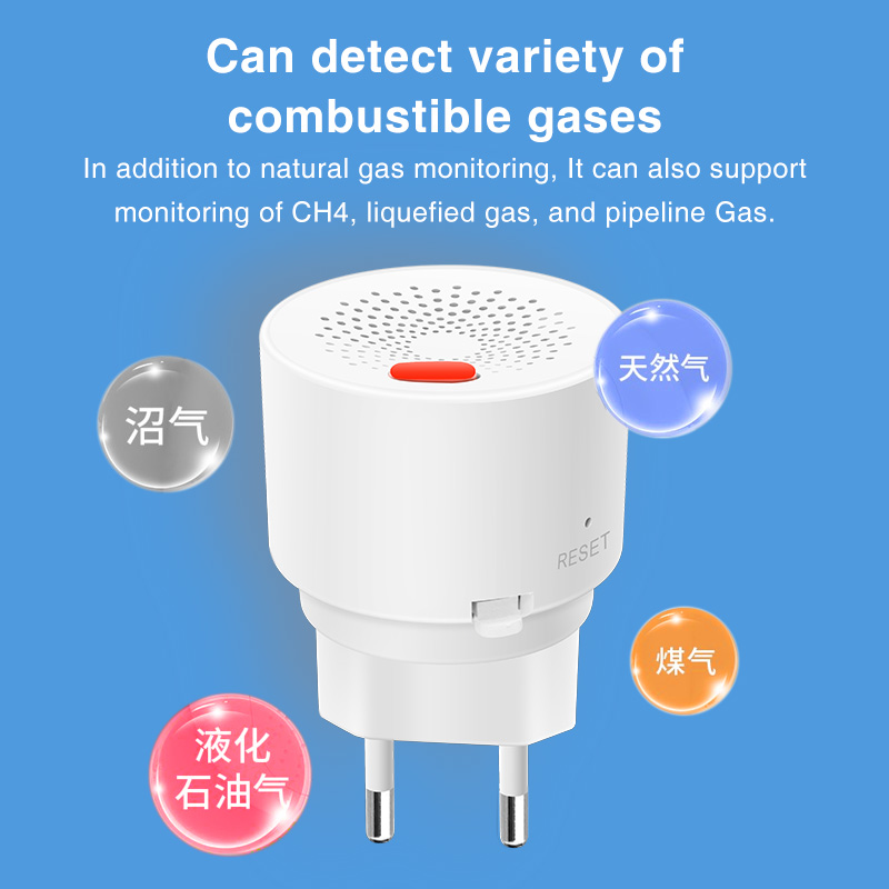 Tuya Smart Zigbee WIFI  Combustible Gas Detector For Home Security Alarm System P2P Gas Leakage Sensor