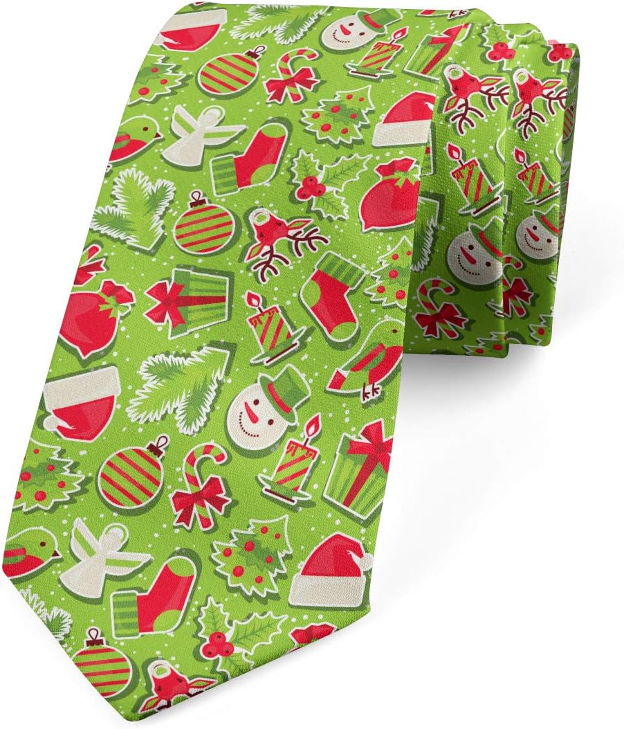 Snowman Green Multicolor Modern Men&#039;s Tie Soft and Comfortable Gifts for Men One Size Party Meeting Outfit