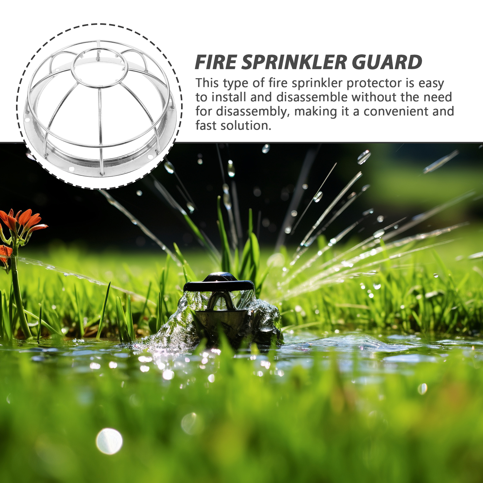 Protector Stainless Steel Cover Durable Metal Guard For Lightweight Replacement Cover Fire Sprinkler