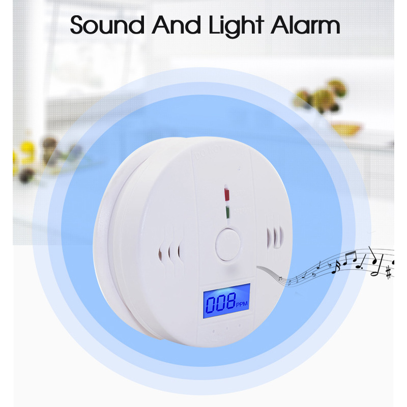 Household Leakage Indoor CO Coal Gas Smoke Detection Carbon Monoxide Detector Sound And Light Alarm LCD Display