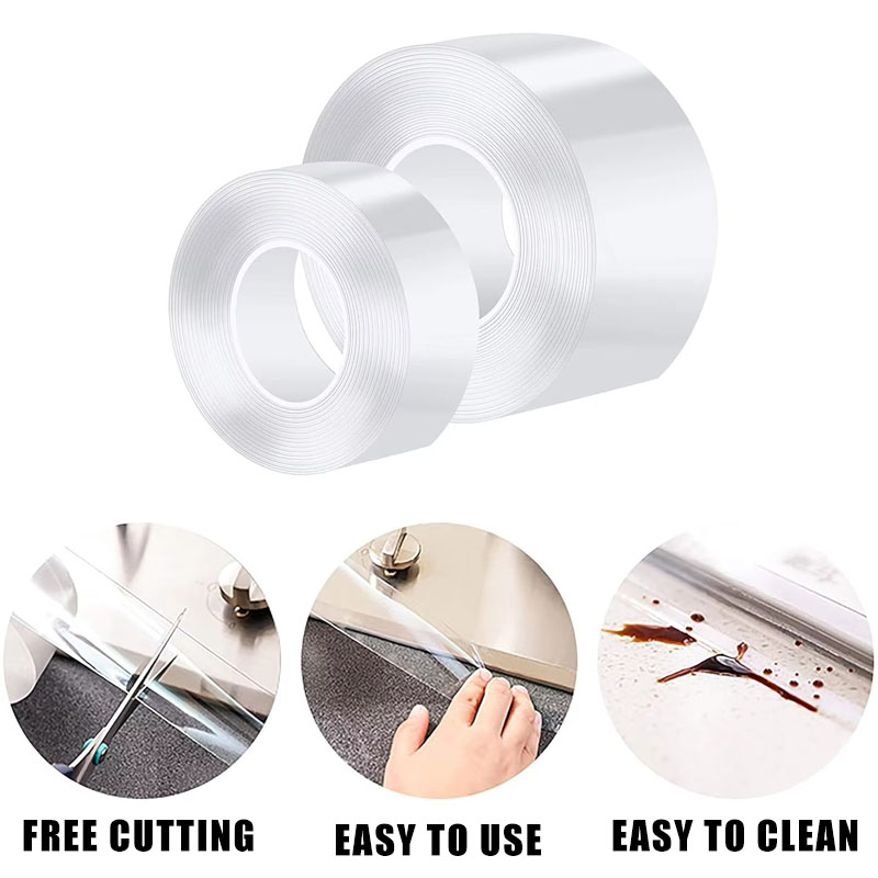 Nano Strong Tape Transparent Reusable Heat Resistant Waterproof Double Sided Tape Bathroom Kitchen Wall Stickers Decoration Tool