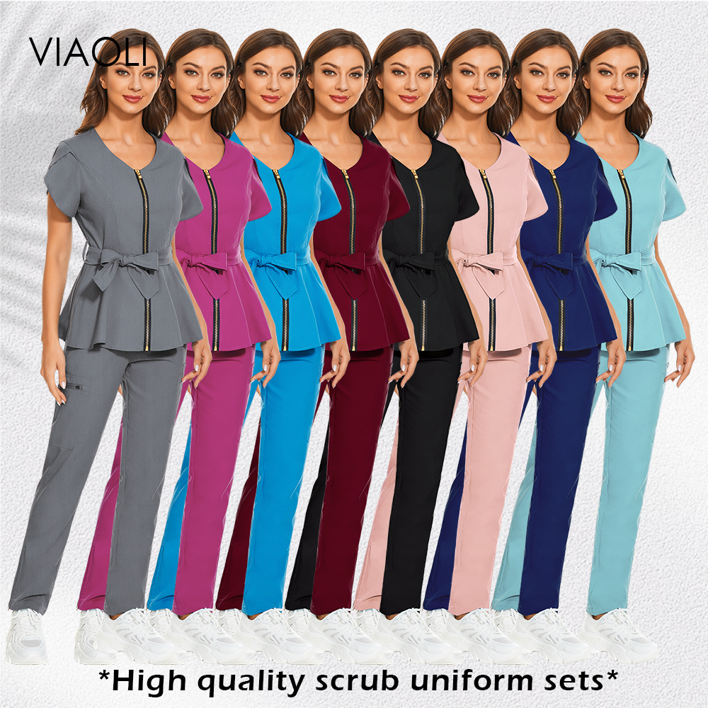 Wholesale Scrub Uniforms Fashion Nurse Uniform Women Healthcare Dental Clinic Veterinary Work Clothes Nursing Accessories Scrubs