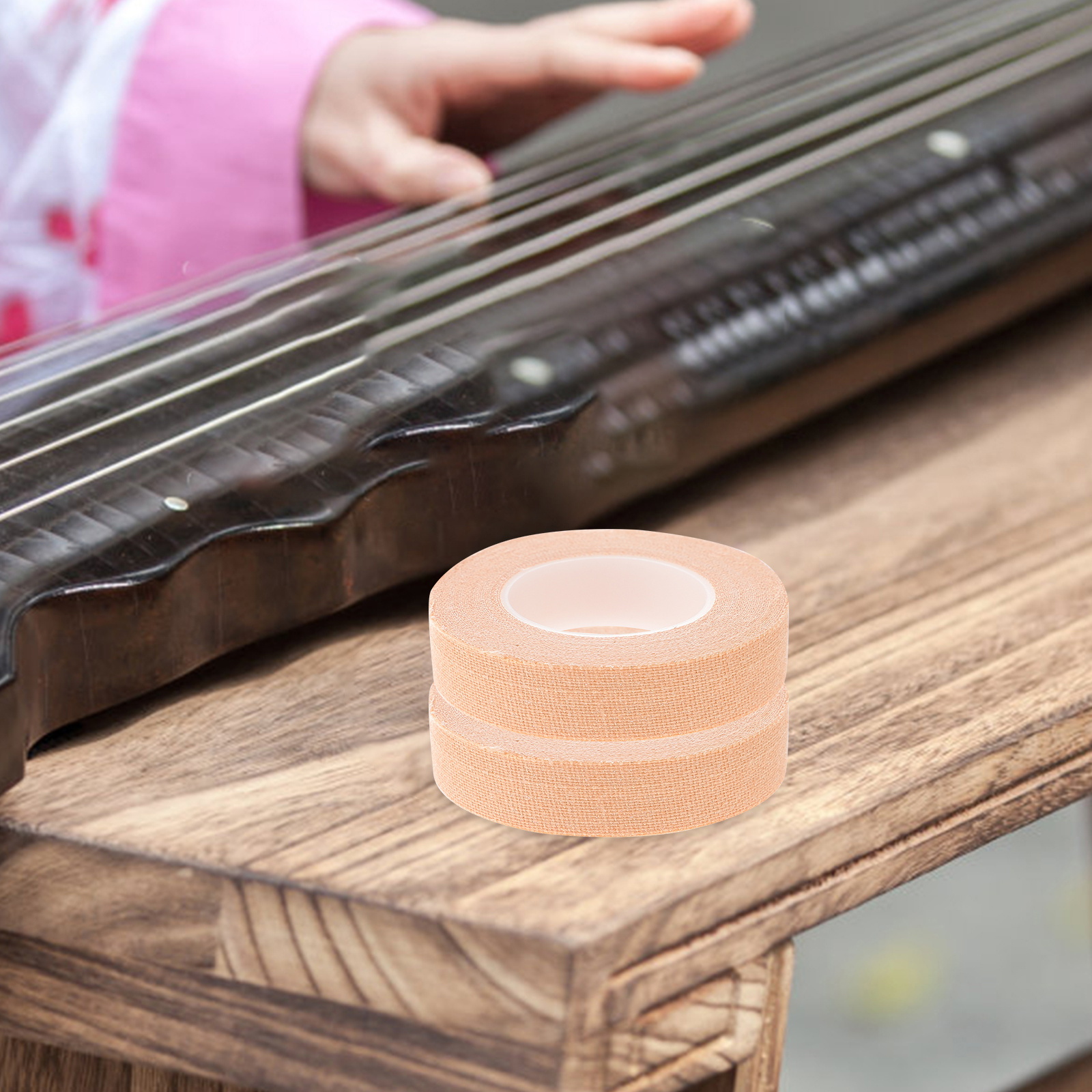 10pcs Guzheng Finger Adhesive Tape Chinese Zither Lute Tape Breathable Anti-Allergy Skin Color Replacement For Stage Performance