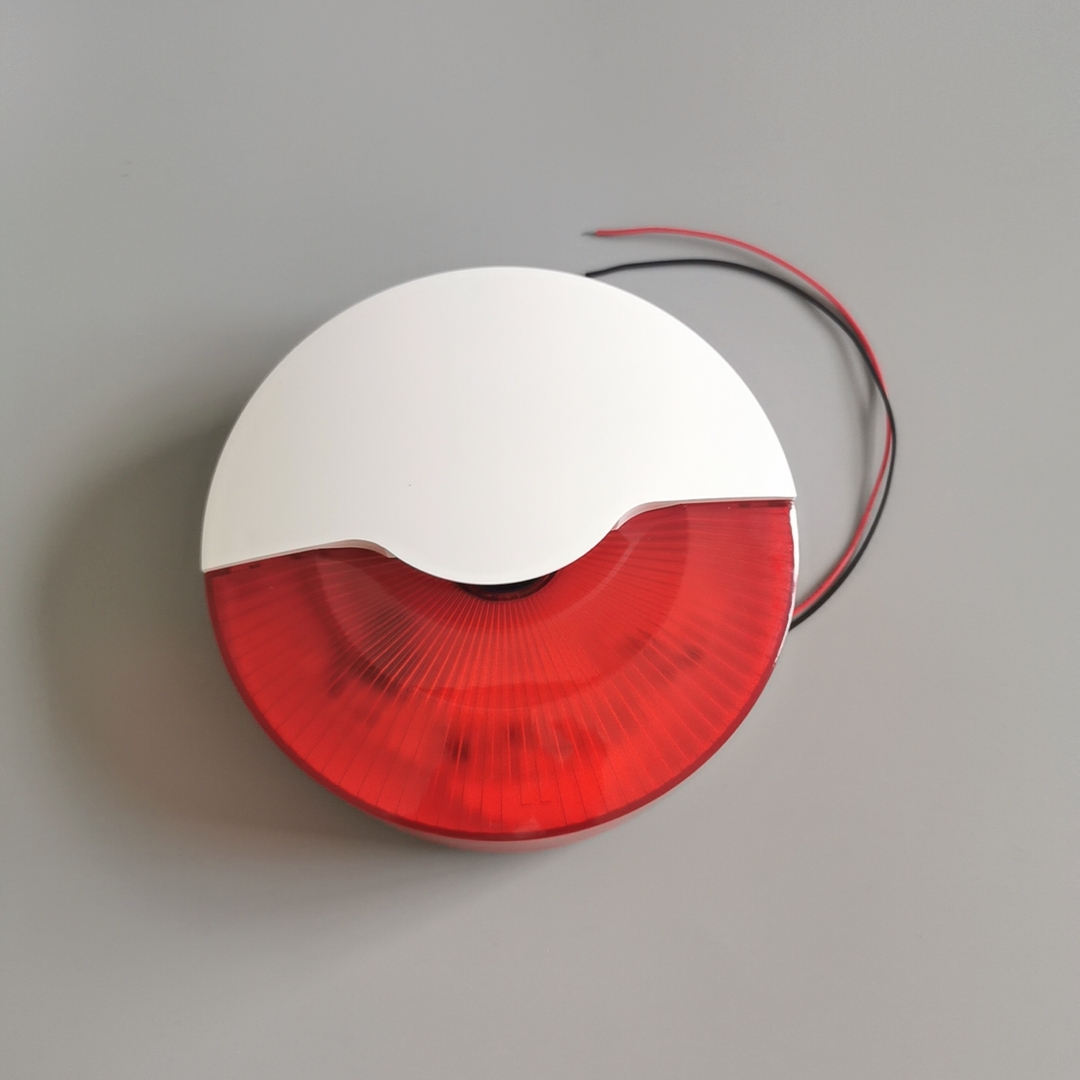 Audible and Visual Light Alert Wired Indoor Siren Home Round LED Flashing Police for Intrusion Alarm Security System