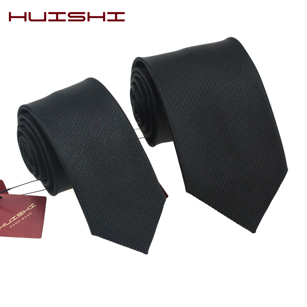 HUISHI New Formal Black Ties Slim For Men Classic Polyester Waterproof Plaid Stripe Neckties 8 6CM Wedding Business Male Gravata