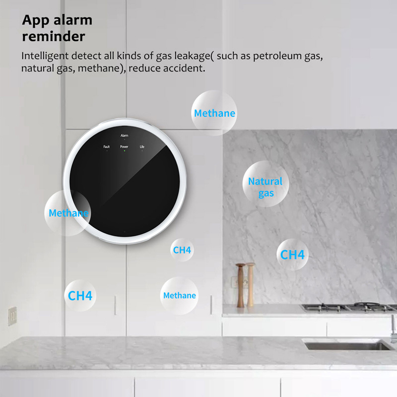 Sound and Light Alarm Natural Gas Methane Leak Detection 433MHz Wireless Gas Leakage Detector High Decibel Sensitivity Reminder