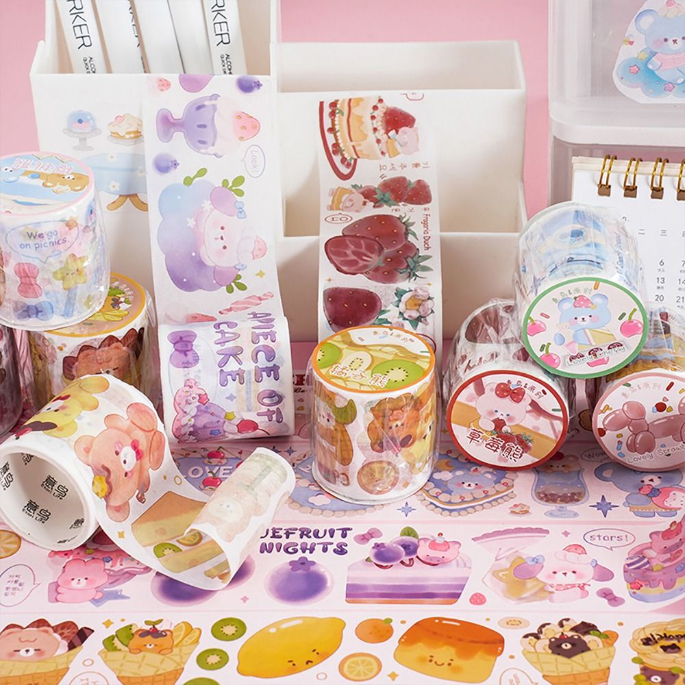 High-quality Adhesive Washi Tape DIY Stationery Masking Tape Cartoon Decorative Stickers Diaries