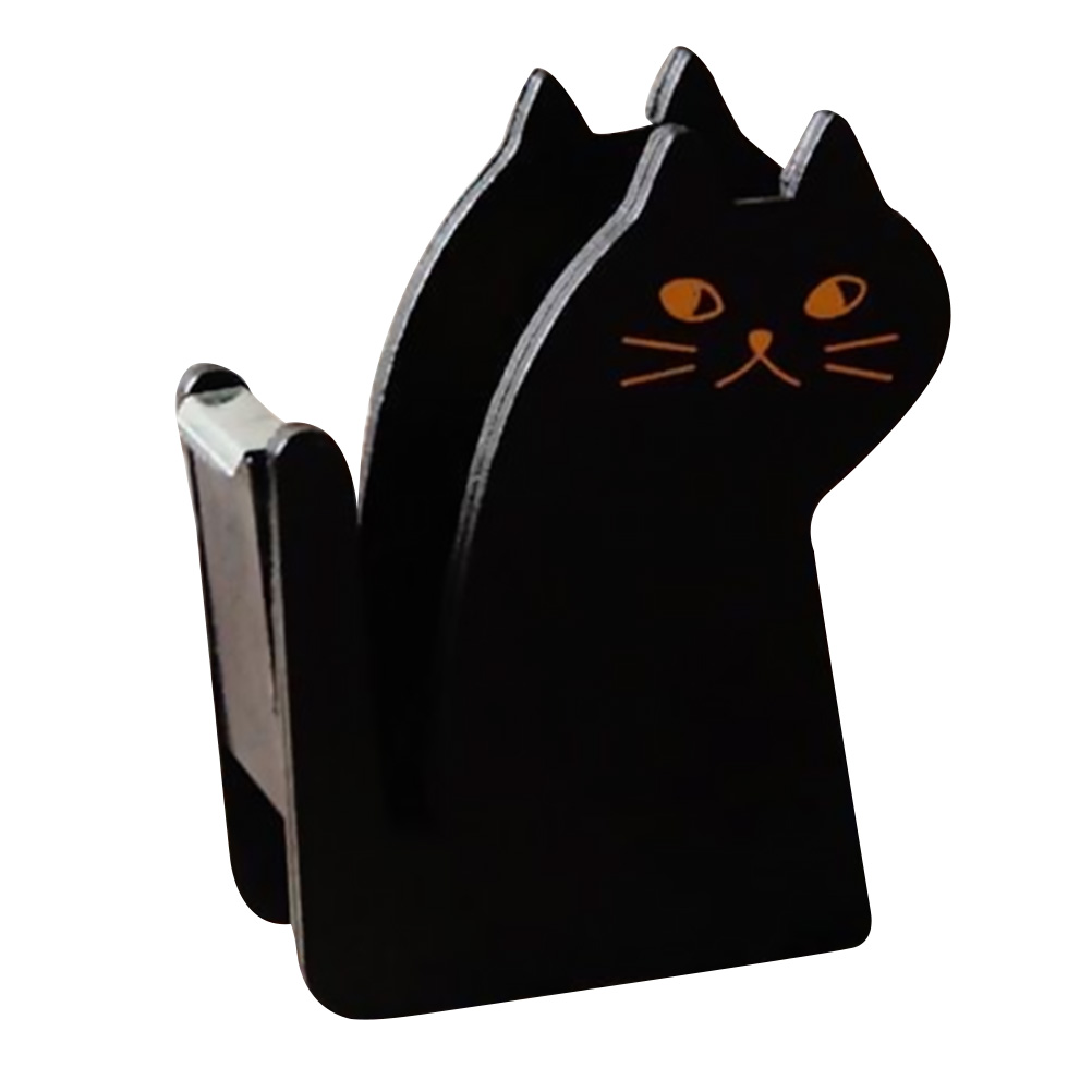 Retro Wooden Tape Dispenser Adorable Cat Shaped Desktop Holder Smooth Edges Perfect for Office School Family Activities