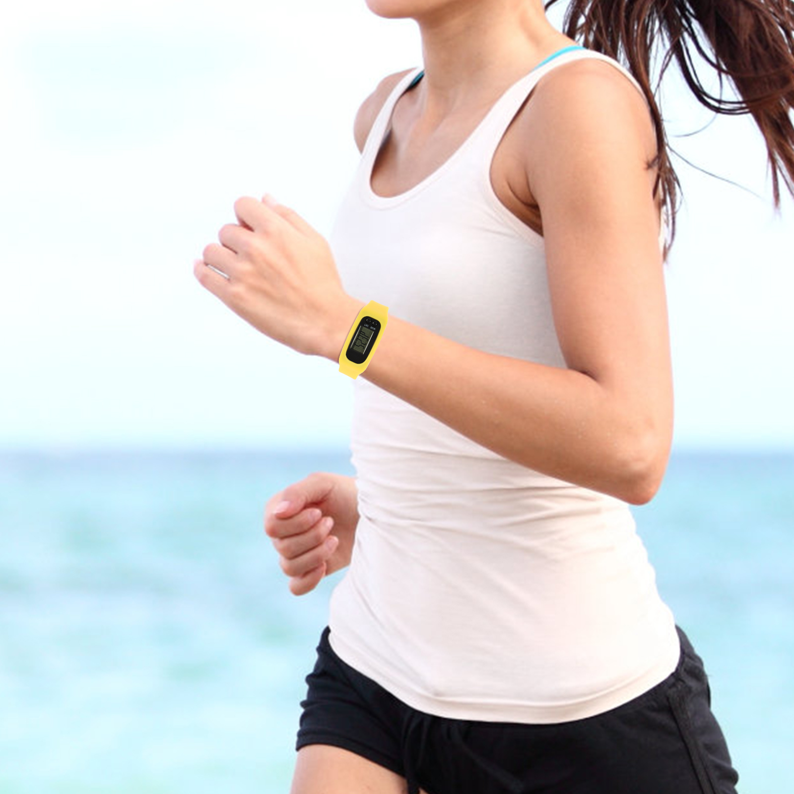 Blue Silicone Pedometer Step Counter Lightweight Step Counter Watch Fitness Tracker Silicone Wrist Pedometer Gift