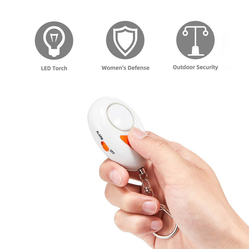 Outdoor Personal Safety Key Chain Elderly and Children Alarm LED Flashlight Anti-Theft Device Two-way Switch Control Alarm