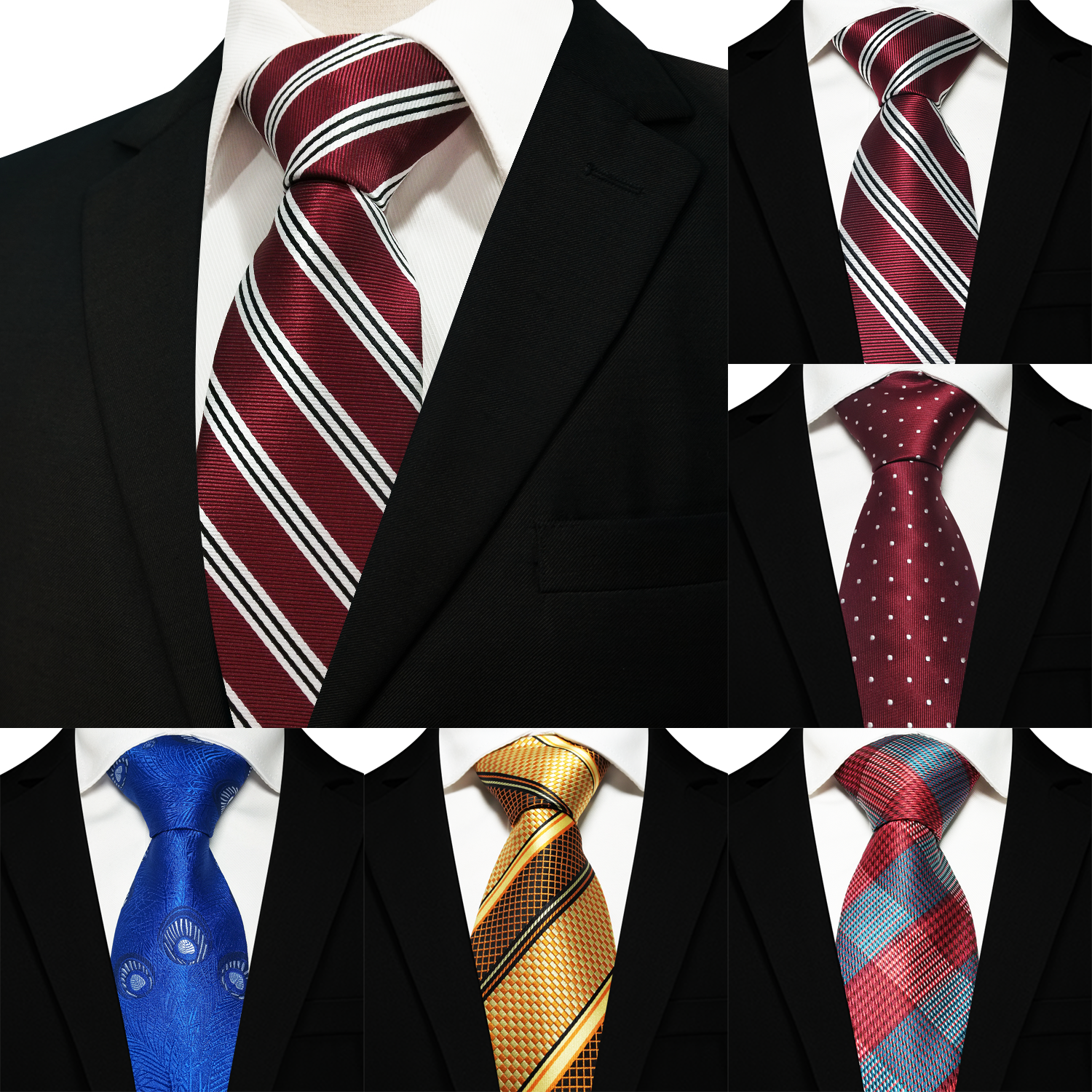 EASTEPIC 8 cm Red Jacquard Ties for Men Men&#039;s Necktie Quality Accessory Geometric Design Stripe Check Flower Leaf Wedding Party