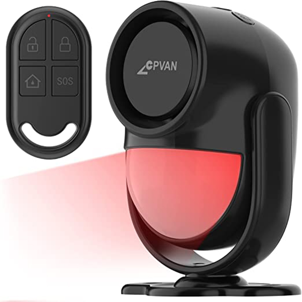 CPVAN Universal Remote Control for the Home Alarm System Infrared Alarm Detector PIR Motion Sensor-433MHz-Black (2nd generation)
