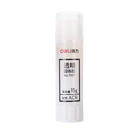 Deli 7107 15G ACR Transparent Glue Stick Strong Adhesive School Office Supplies