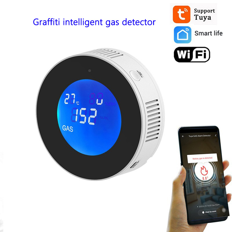 Tuya WIFI Gas Leak Detector Smart APP Control Intelligent Voice Monitoring Wireless Liquefied Natural Combustible Leakage Alarm