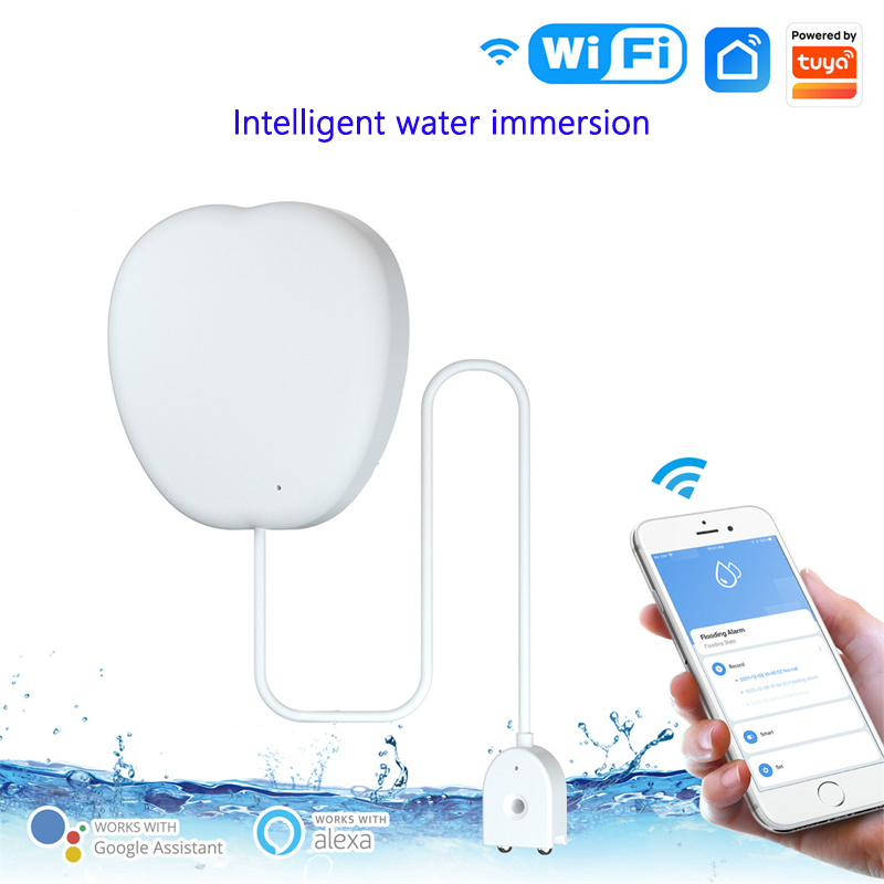 Household Overflow Level Sensing Detector Tuya Intelligent Wifi Water Leakage Sensor Smart Water Immersion Buzzer Leak Alarm