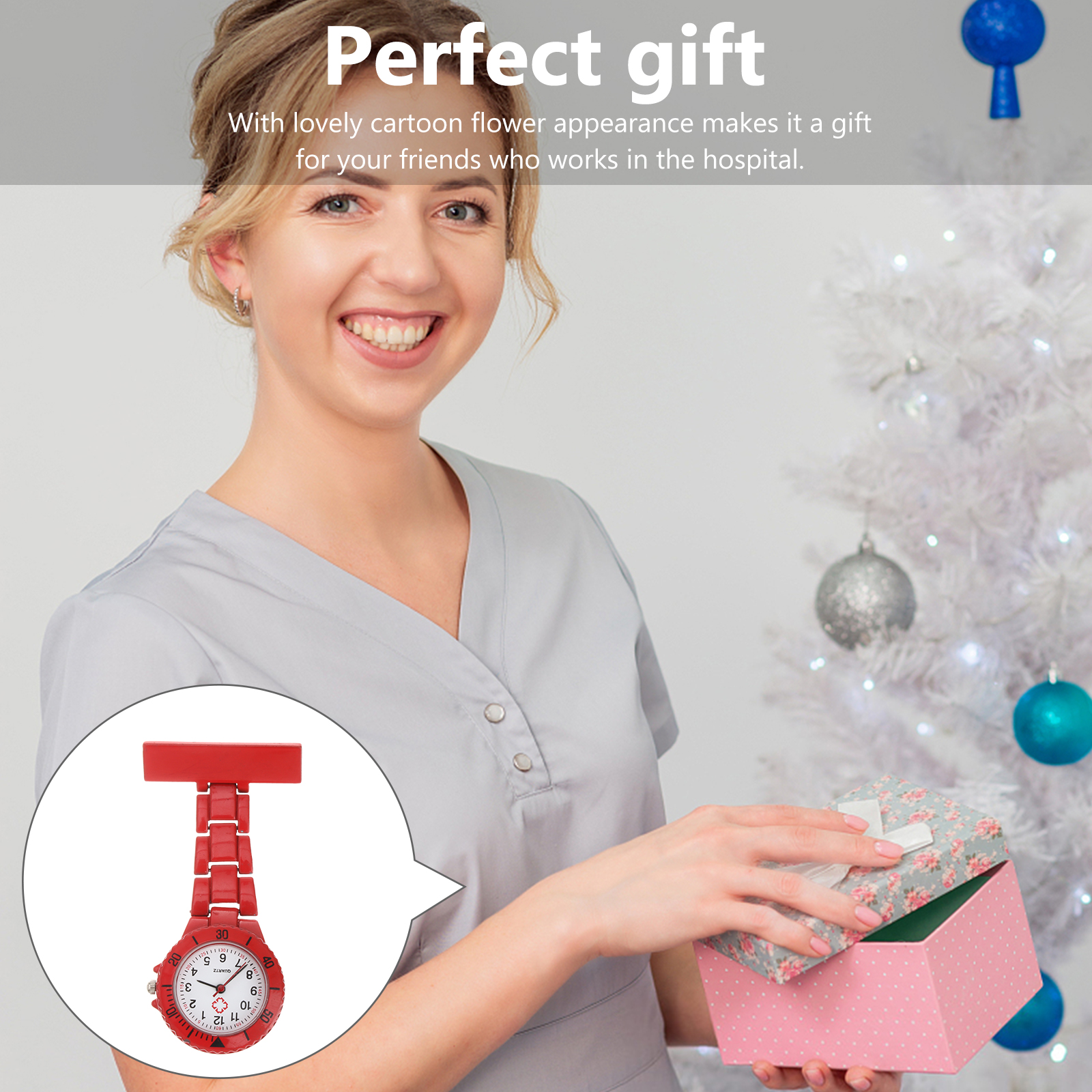 Nurse Women Fashionable Clip-On Nursing Watch Operated Lightweight Aluminium Alloy Portable Hanging
