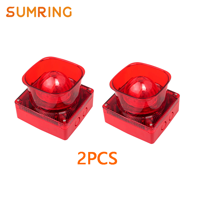 2pcs Hot Sales Siren Strobe Alarm System Waterproof 85dB Loud For Home Yard Outdoor Security