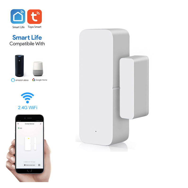 Tuya Door Magnetic Home Wifi Window Sensor Alarm Intelligent Alerts Notice Lighting Automation Family Members Sharing Smart Life