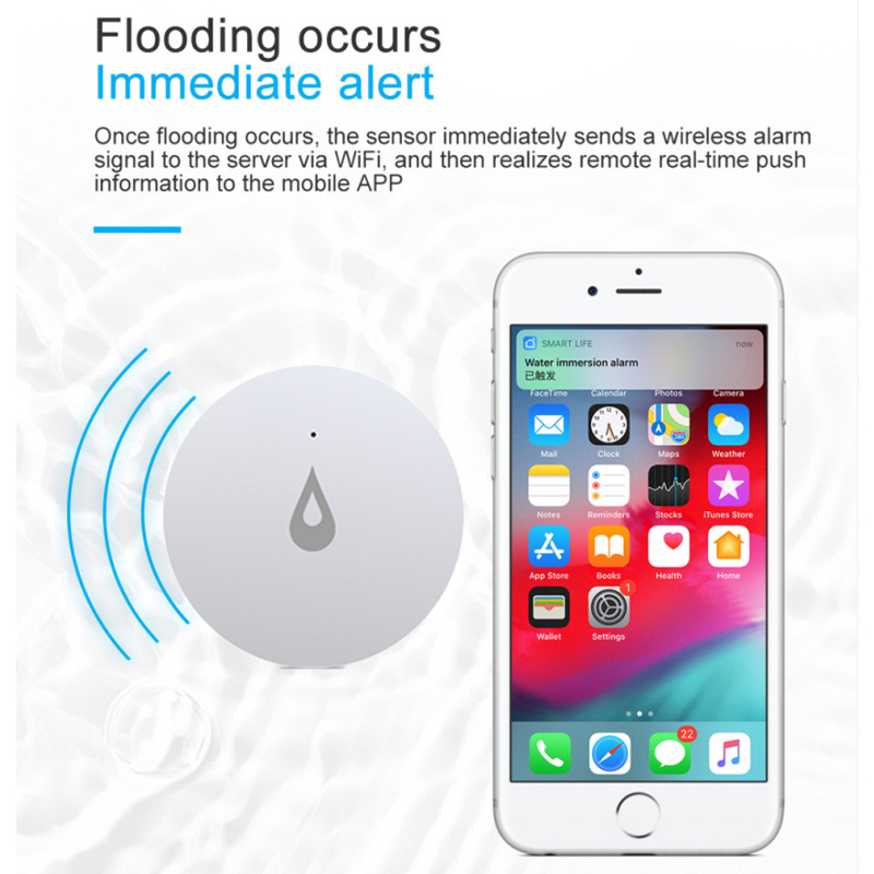 Smart Home Overflow Detection of Water Leakage ZigBee Tuya Water Immersion Sensor APP Remote Alarm IP68 Waterproof Dustproof