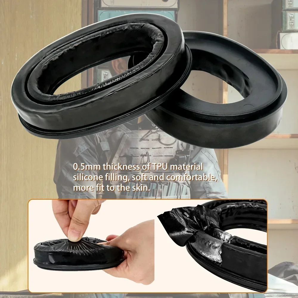 HEARGEAR Tactical Headset Adapter Gel Ear Pads for COMTAC I II III Airsoft Shooting Headphones Noise Reduction Hunting Headphone